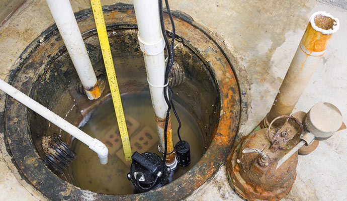 overflowing crawl space sump pump