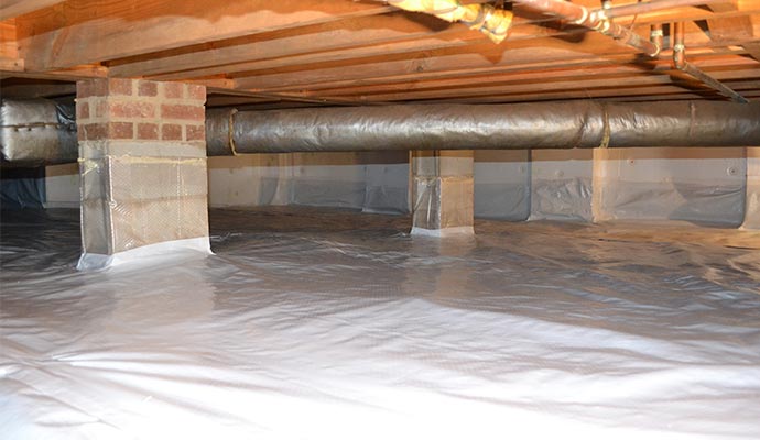 crawl space vapor barirer insulation