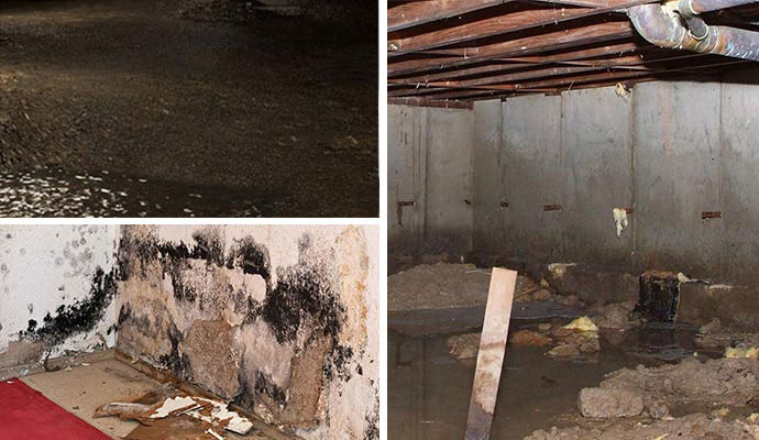 water damaged crawl space