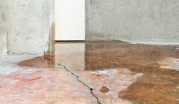 leaking from floor cracks