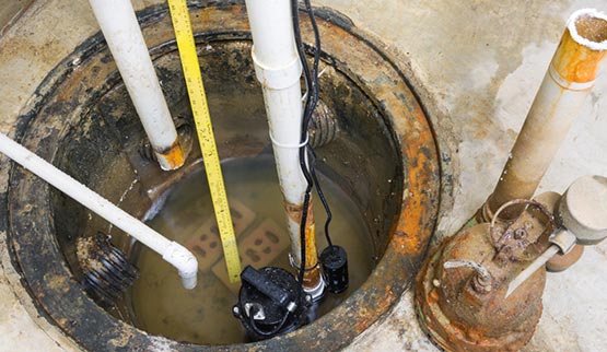 sump pump installation and sump pump for new construction