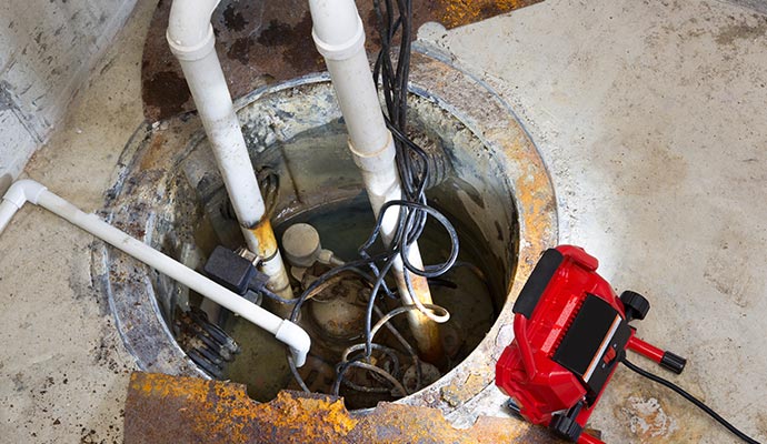 Repairing sump-pump pit